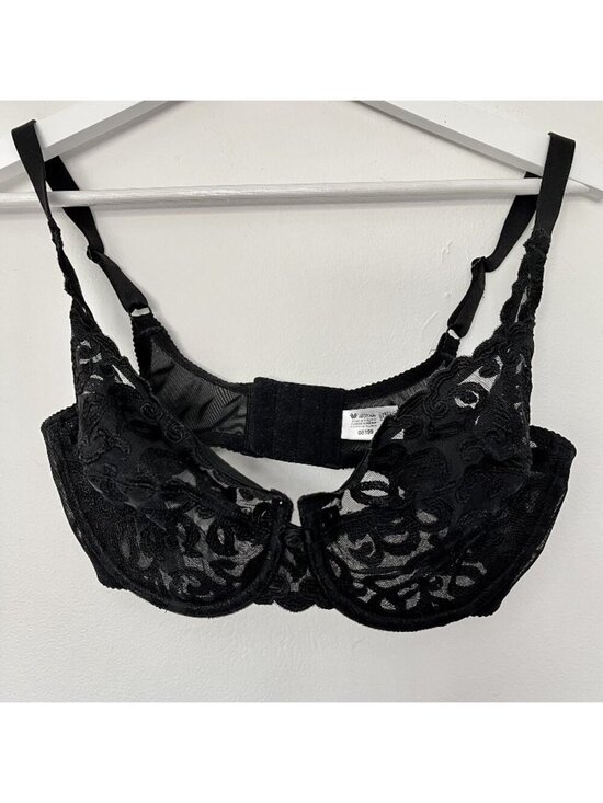 Wacoal Other - Wacoal 34DD Arabesque Lace Underwire Bra Black Sheer Cup EUC